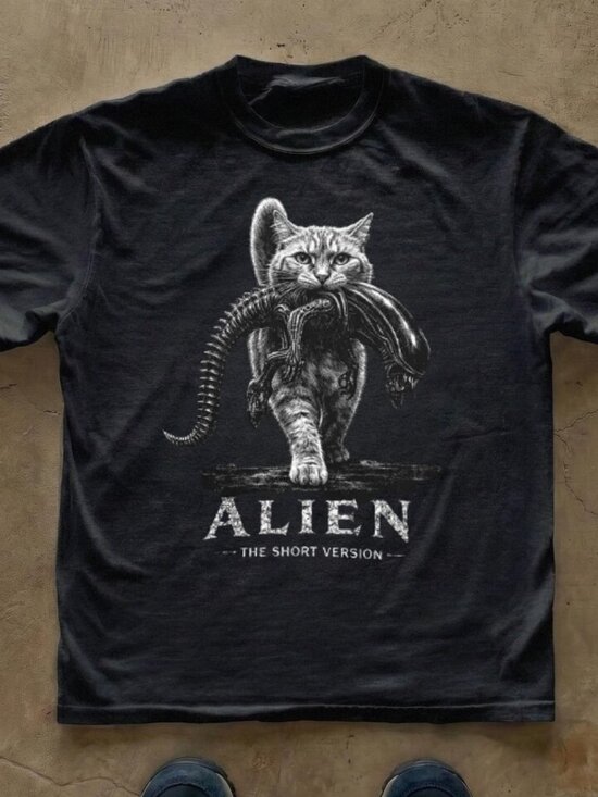 Tops - Alien The Short Version Cat Shirt